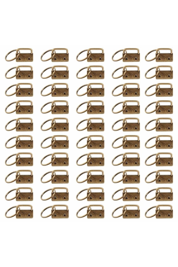Tibvox 50 Pcs Key Chain Fob Wristlet with Key Rings Key Fob Hardware Hardware Supplies