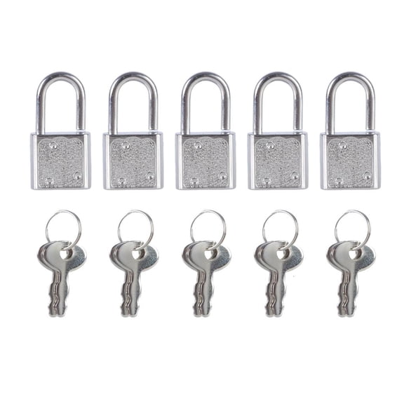Tibvox 5Pcs Portable Suitcases Locker Securing Lock With Key Diary Padlocks Key Lock