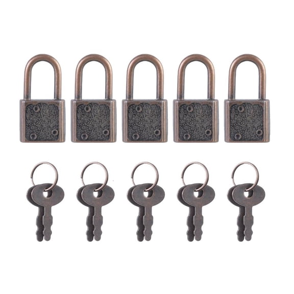 Tibvox 5Pcs Portable Suitcases Locker Securing Lock With Key Diary Padlocks Key Lock