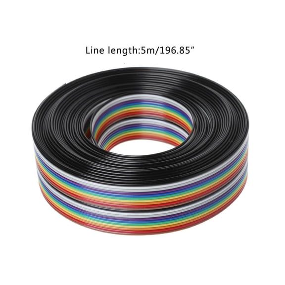 Tibvox 5m Rainbow Cable 20Pin for DuPont Wire With 1.27mm Line Pitch Connect Wires