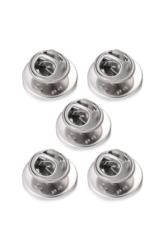 Tibvox 5pcs Stainless Steel Butterfly Tie Tacks Backs Brooch Pin Base Cufflink Settings