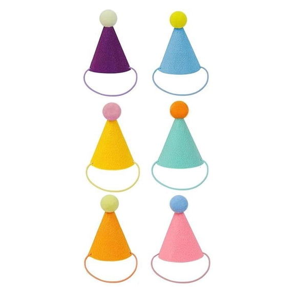 Tibvox 6/14Pcs Pet Costume Hat with Adjustable Elastic Strap Birthday Party Accessories