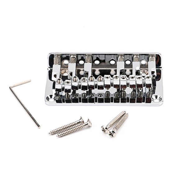 Tibvox 6 String Roller Saddle Electric Guitar Bridge Fixed Hardtail Guitar Bridge