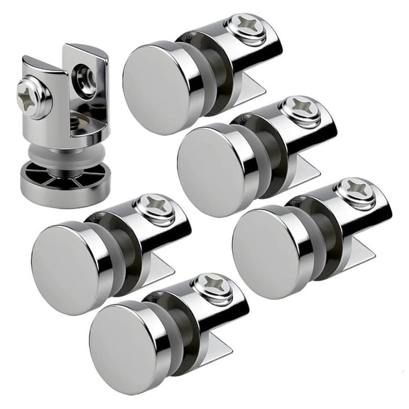 Tibvox 6Pcs Adjustable Steel Glass Clamps Secure Mounting Suitable for 5 to 10mm Panel