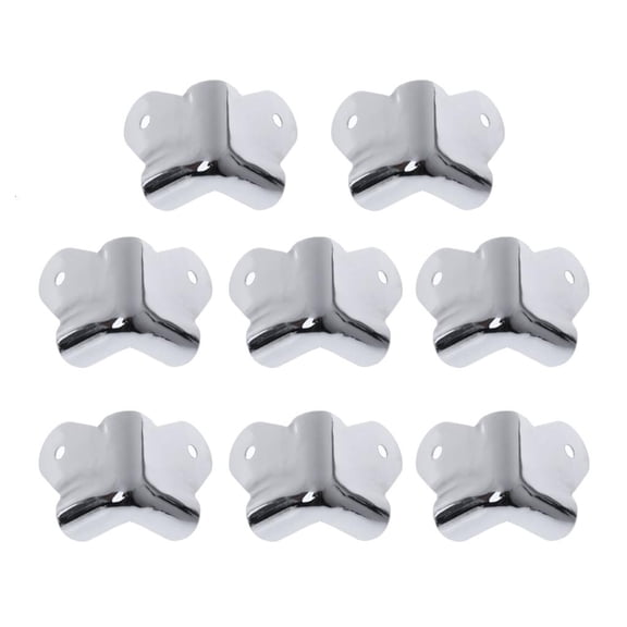 Tibvox 8 Pieces Silver Metal Corner Right Angle Bracket Baby Proofing Corner Guards