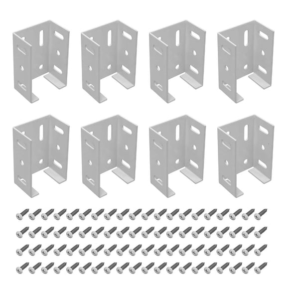 Tibvox 8Pcs Guide Rail Railing Connector Aluminum Alloys Fence Bracket with Screws
