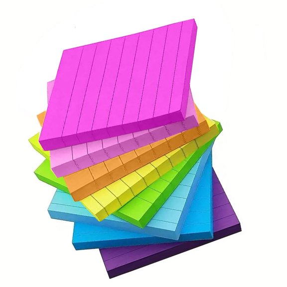 Tibvox 8Pcs Sticky Note Pad 3x3inch Colored Sticky Note Blank/Ruled Pocket Memo Pad