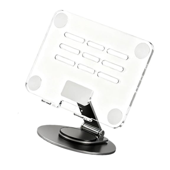 Tibvox Adjustable Multiple Angle Tablet Holder Featuring Metal Frame And Clear Acrylic Base For Stable Viewing