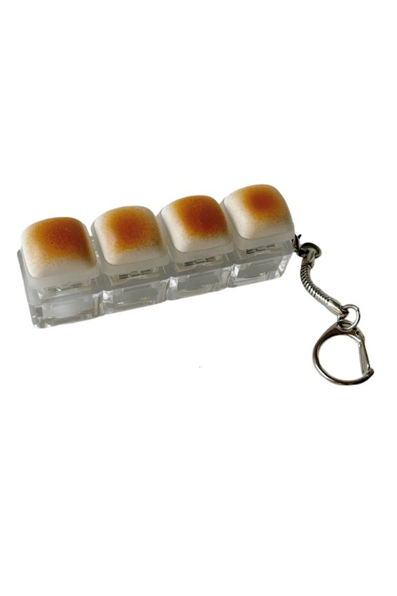 Tibvox Adorable Pastry Keycap Keychain Creative Gift For Friend Unique Bag Charm Jewelry Accessory PVC Crafted