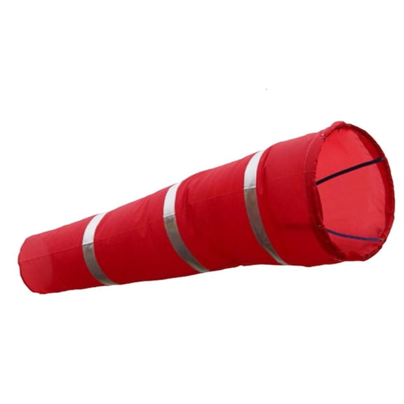 Tibvox Airport Windsock Outdoor Hanging Heavy Duty Red Ripstop Wind Sock Windsocks with Reflective Belts Length 59.06 Inch