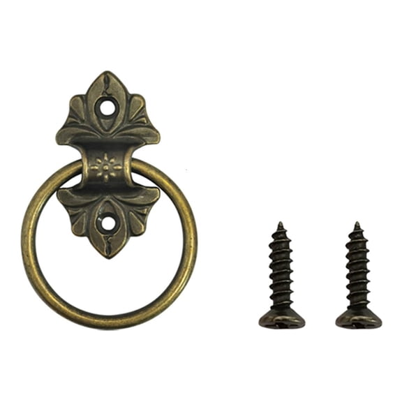 Tibvox Antique Bronze Drawer rings Pulls Classical Furniture Hardware for Dresser Door