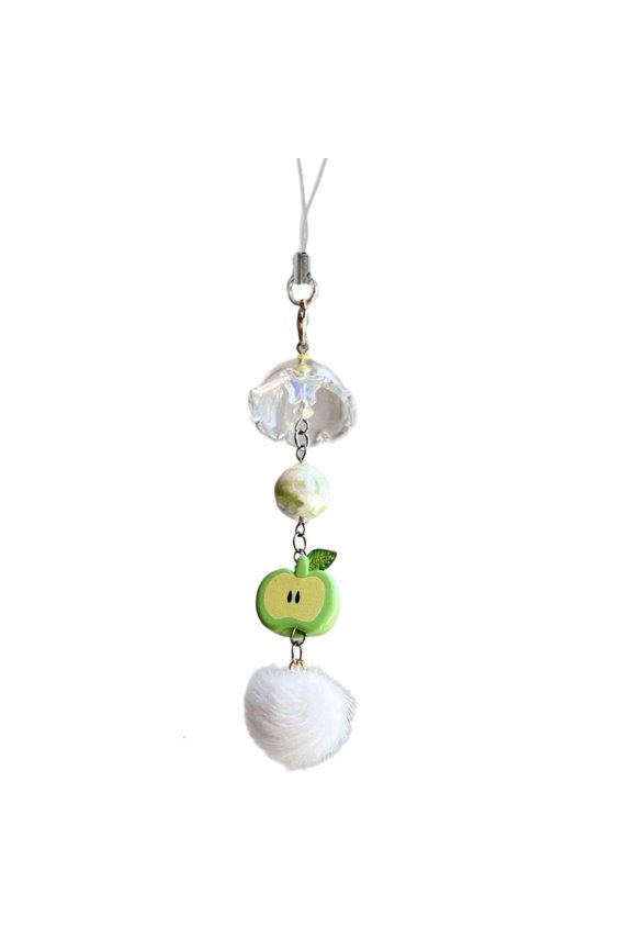 Tibvox Apples Keychain Versatile Charm for Keys and Bags Lightweight 3D Fruit Shape Keyring Pendant Stylish Purse Decoration