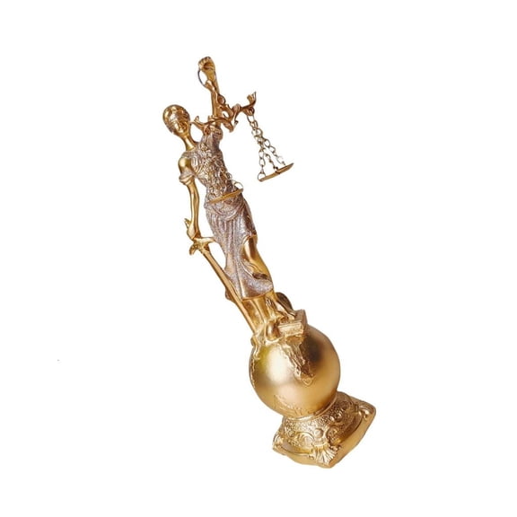 Tibvox Blind Law Woman Statue Resins Lady Justice Sculpture Ornament for Collectors