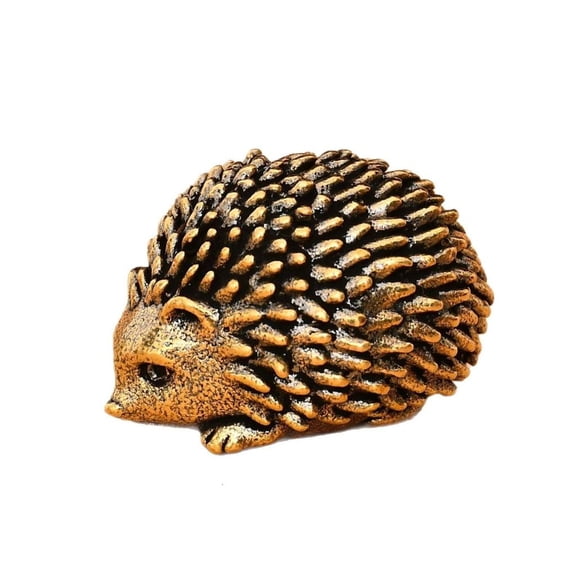 Tibvox Brass Hedgehog Sculpture Miniature Animal Figurine Antique Metal Ornament Lucky Fengshuis Statue Desktop Decors Gift