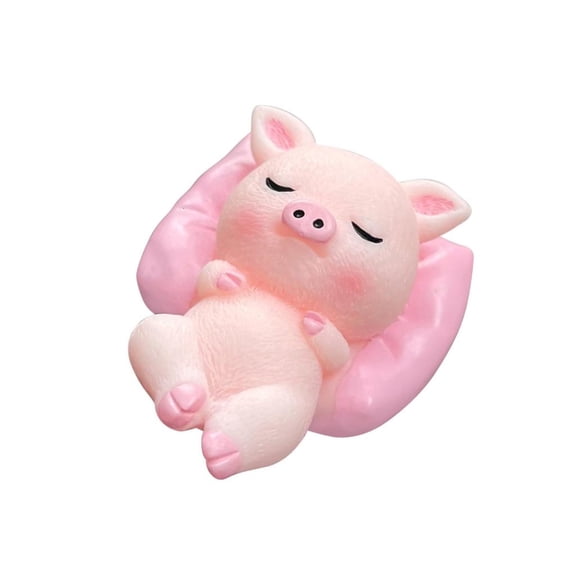 Tibvox Cartoon Sleep Panda Pig Dog Rabbit Ornament Car Dashboard Resins Animal Figurine
