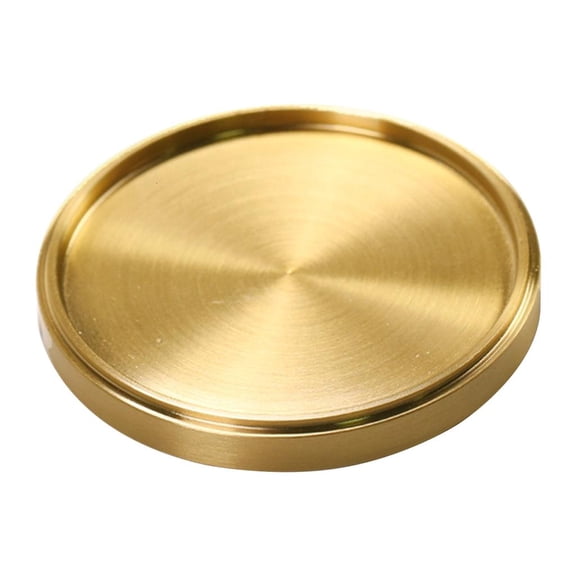 Tibvox Coaster Cup Mats Protect Heat Resistant Mats Cup Tray Cup Coaster Copper Round Coasters Dining Table Holiday Decorations
