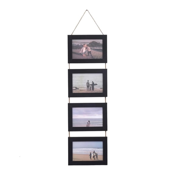 Tibvox Collage Picture Frames,4 Openings Hanging Photo Frame Set Display Horizontal Pictures for Wall Decors,4×6inch Photo