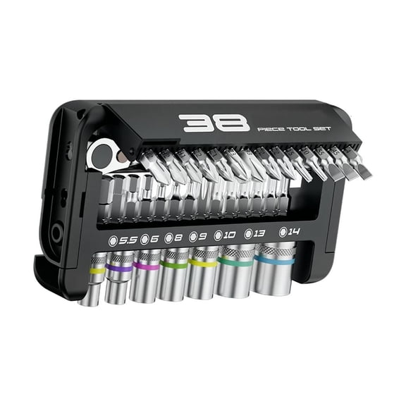 Tibvox Complete 38 Piece Magnetic Socket Wrench Set Suitable for Automotive & Home Use
