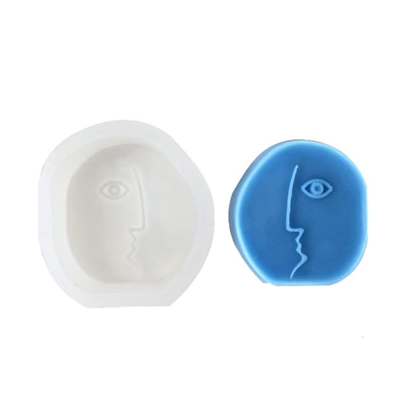 Tibvox Cute Abstract Facial Fondant Cake Mold for DIY Decoration Making Candle Ornament