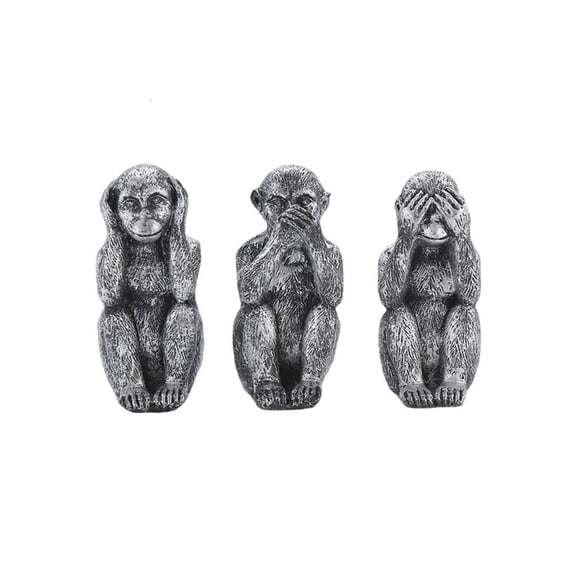 Tibvox Decorative Gold Monkey Statues Set See No Hear No Speak No Evil for Bookshelves and Home Ornamentation