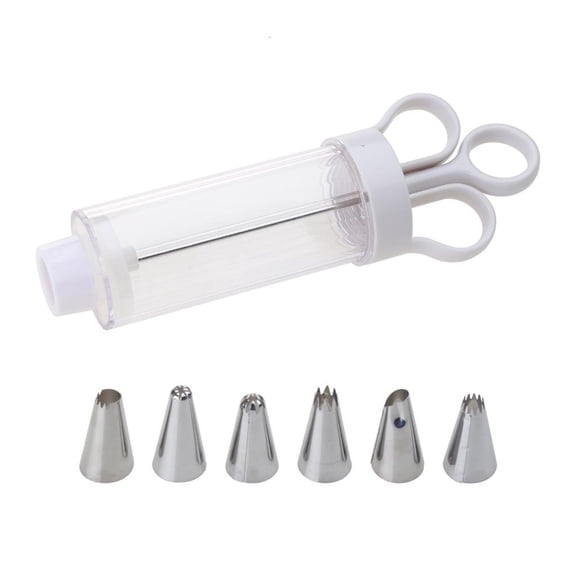 Tibvox Dessert Decorating Syringe with 5Nozzle Icing Dispenser Cupcake Filling Injector