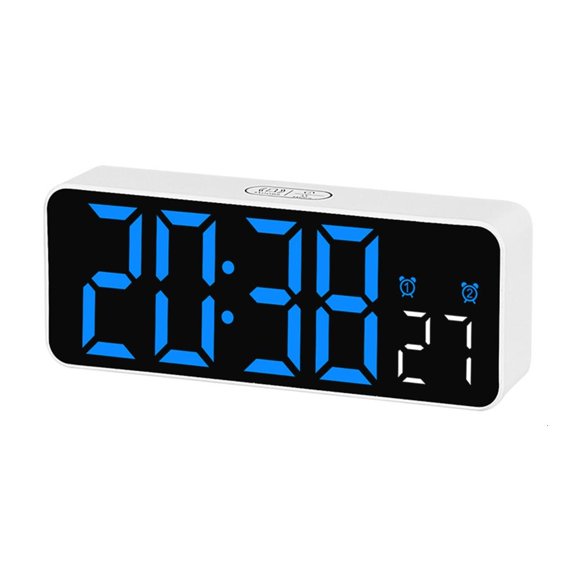 Tibvox Digital Table Alarm Clock with LED Display Temperature and Date for Home Bedroom