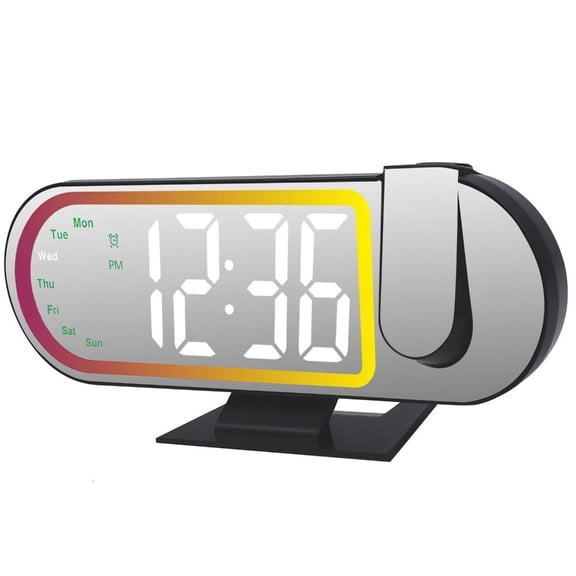 Tibvox Digital Wall Clock With Surrounding Color Altering Radiances And Ceiling Projection Technology