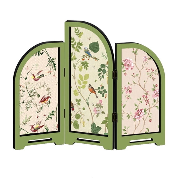 Tibvox Double Side Folding Screen Chinese Styles Mini Desktop Folding Screen Ornament