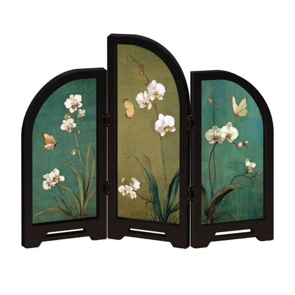 Tibvox Double Side Folding Screen Chinese Styles Mini Desktop Folding Screen Ornament