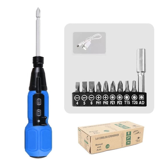 Tibvox Electric Screwdriver Set 3.6V Cordless Screwdriver LED Shadowless Lighting