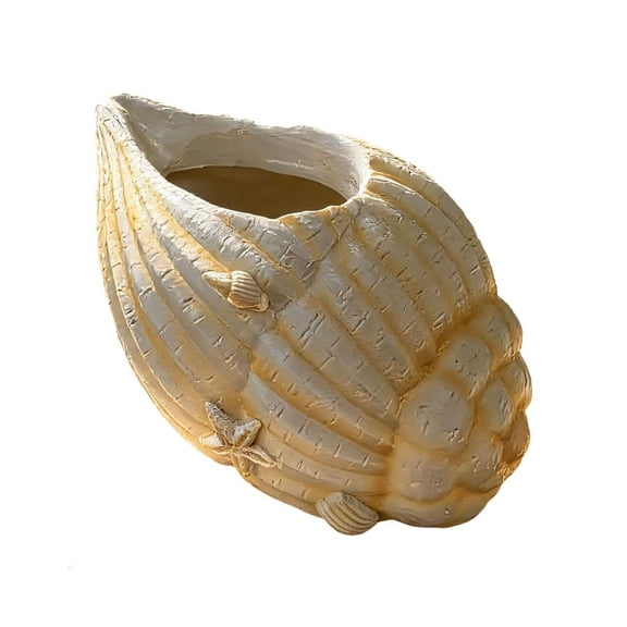 Tibvox Elegant Sea Shell Flower Pot With 3D Finishing Design Ideal For Small Plant