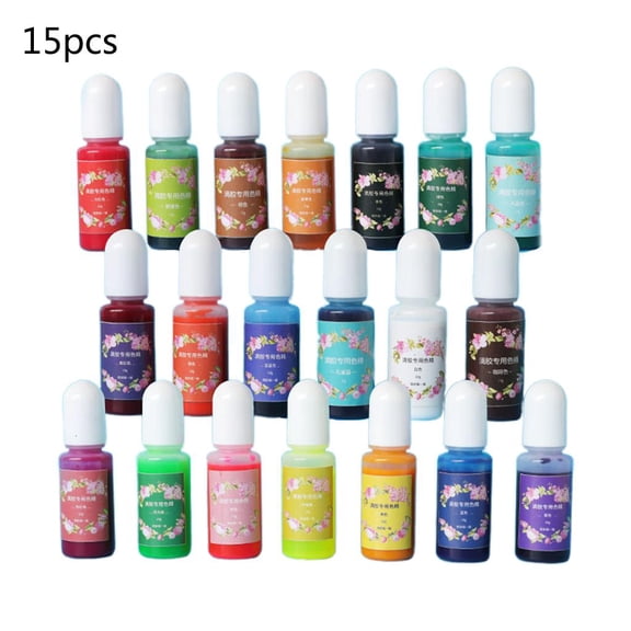 Tibvox Epoxy Liquid Colorant Dye Ink Pigment Ink Colorant for Jewelry Making 15 Color