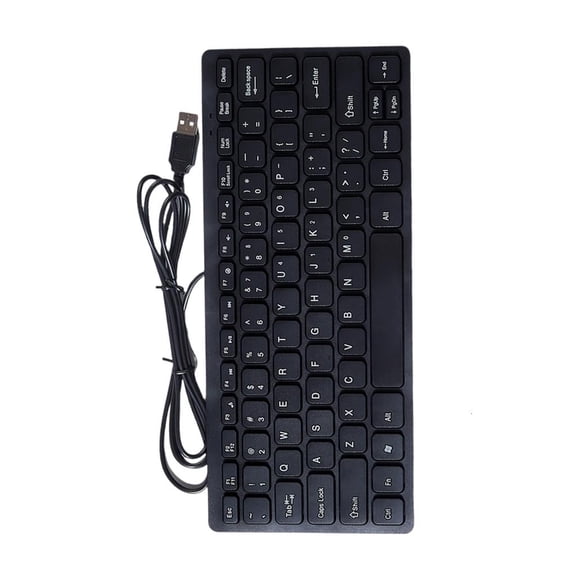 Tibvox Ergonomic USB Wireds Mini Keyboards 78 Key Slim for Efficient Typing on Laptops and Desktops