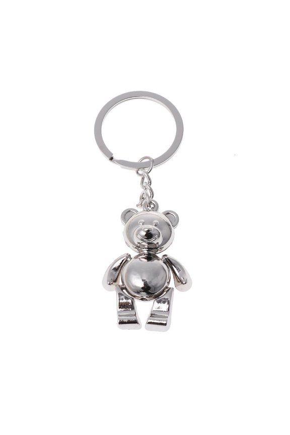 Tibvox Fashion 3D Animal Keyring Lucky Charm Movable Bear Keychain Hanging Pendant Car for Key Ring Ornament Gift for Friend Un