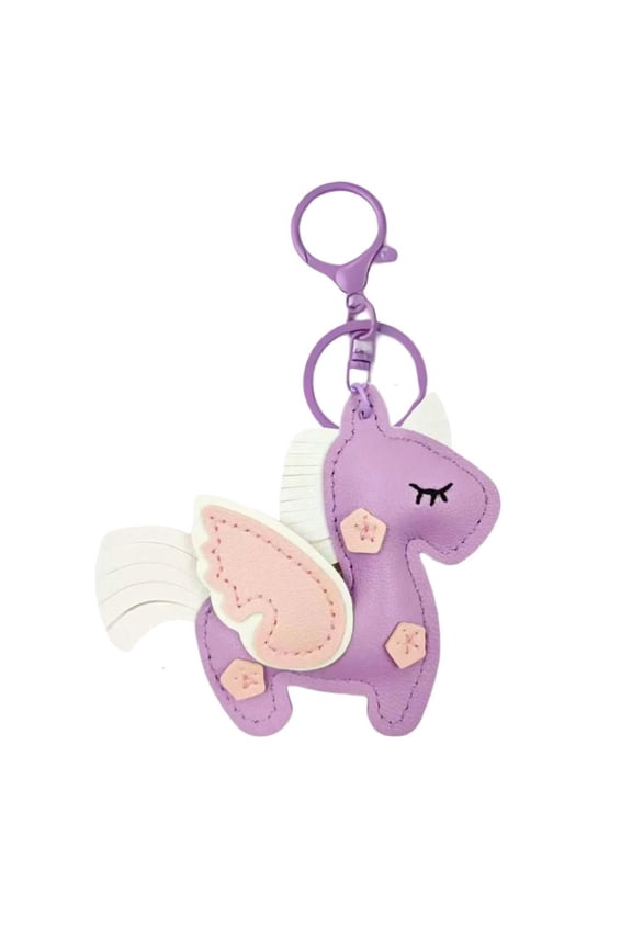 Tibvox Fashionable Bag Charm Keychain Lovely Flying Horse PU Key Pendant Accessory