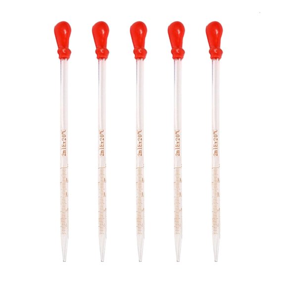 Tibvox Glass Scale Graduated Dropper Liquid Pipette, 0.5ml, 1ml, 2ml, 3ml, 5ml, 10ml