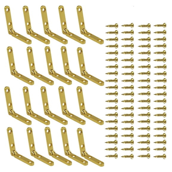 Tibvox Gold Hinges Set Small Chest Hinges Decorative for Jewelry Boxes & Mini Cabinefs