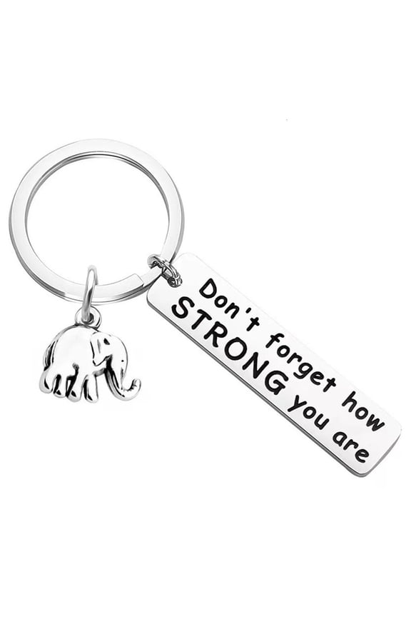 Tibvox Handcraft Elephant Keychain With Inspirational Message Strength Wisdoms Symbol Desk Ornament Thoughtful Gift