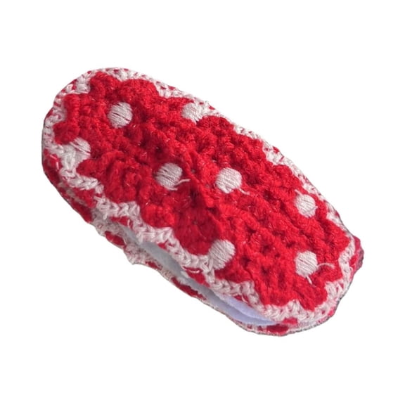Tibvox Handmade Knitted Bang Hair Clip With Cherry Flower Design Cute Hair Accessory