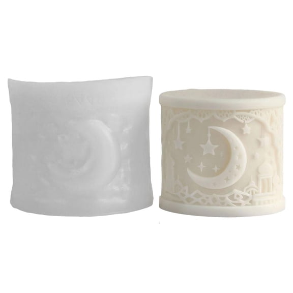 Tibvox Heat Resistant Moon Shaped Candle Maker Silicone Mold Fast Release Home Decoration
