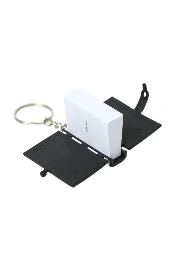 Tibvox Holy Bible Shape Keyring Small Books Keychain Mini Bible Shaped Pendant Key Rings Handmade Jewelry Accessory for Women