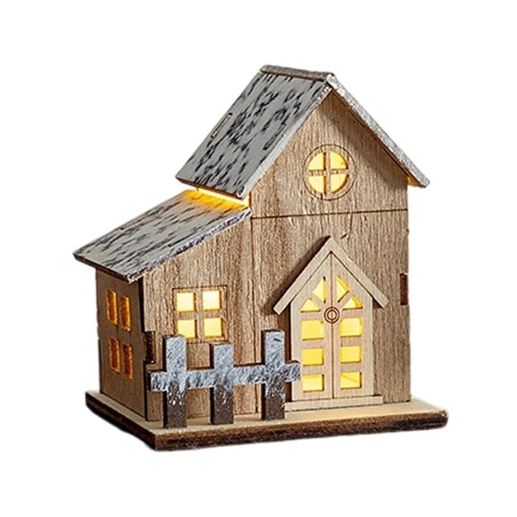 Tibvox LED Illuminating Holiday Wood Village Houses Christmas Winter Scene Accent
