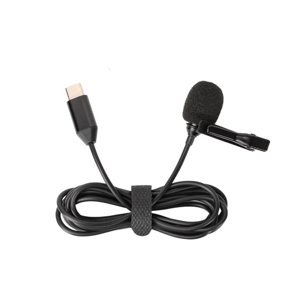 Tibvox Lavalier Lapel Microphone Type C Clip On Mic Omnidirectional Microphone for 360 X4 Recording Podcasting Gaming