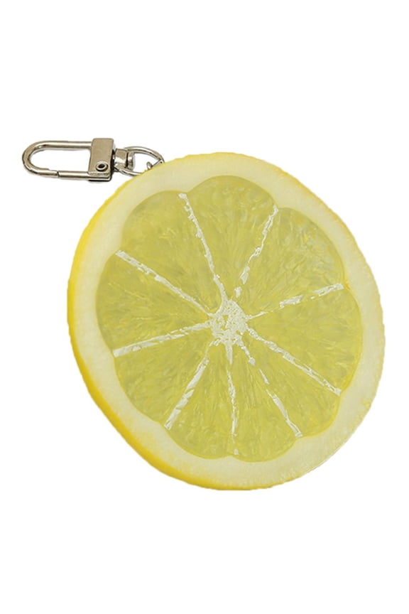Tibvox Lemon Key Charm Resin Fruit Model Key Rings Ornament Fashion Jewelry Women Gift