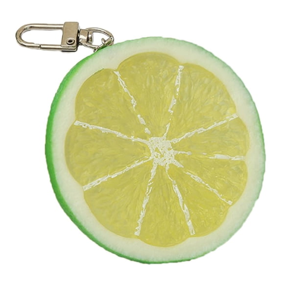 Tibvox Lemon Key Charm Resin Fruit Model Key Rings Ornament Fashion Jewelry Women Gift