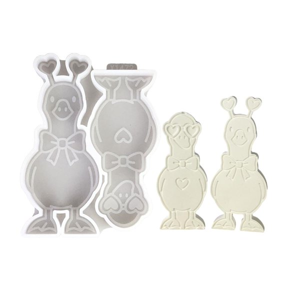 Tibvox Lovely Geese Silicone Mold Molding Tool Easy Demolding For Crafting Project Use