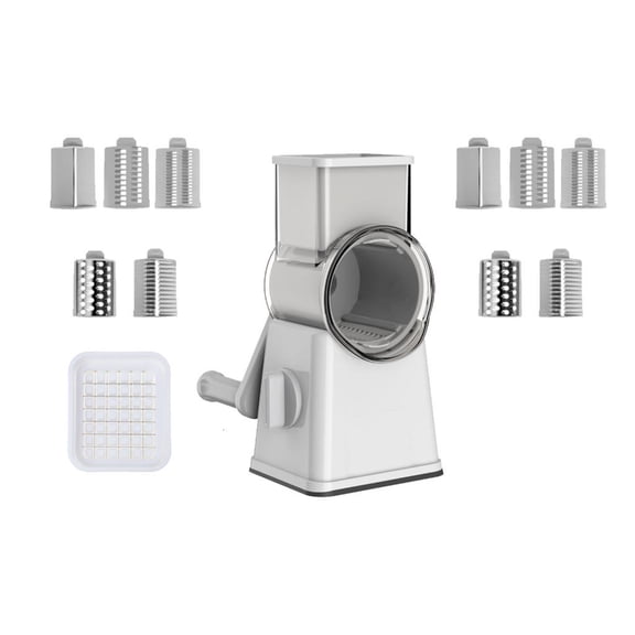 Tibvox Manual Rotary Food Preps Grater Tool With Interchangeable Blade Dishwasher Safe