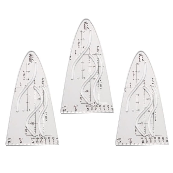 Tibvox Math Parabolic Stencil Cosine Ruler Multifunctional Geometry Cosine Ruler Precise Markings For Math Graphing Drafting