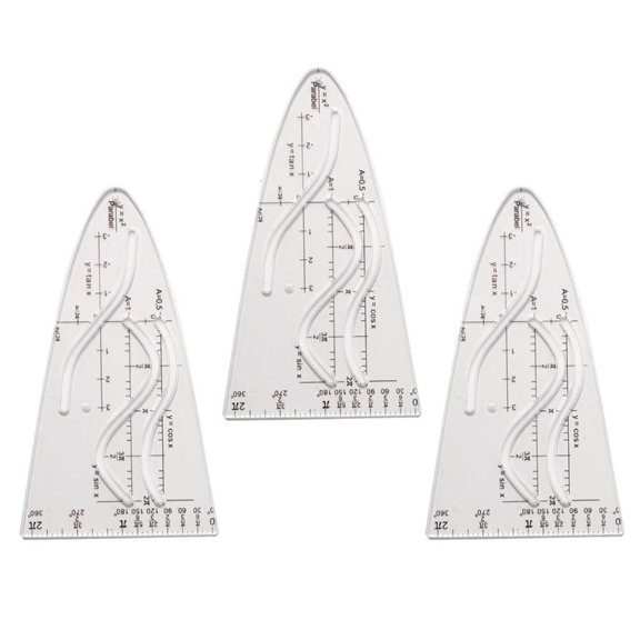 Tibvox Math Parabolic Stencil Cosine Ruler Multifunctional Geometry Cosine Ruler Precise Markings For Math Graphing Drafting