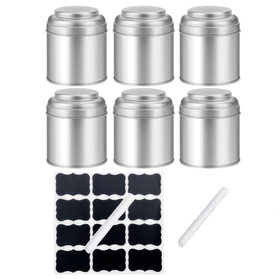 Tibvox Metal Teas Canister Empty Cany Jars with Sealed Double Lid Loose Leaf Teas Containers Organizers Box Empty Candy Jars